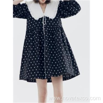 100% Poly Polka Dot Leading Short Skirt